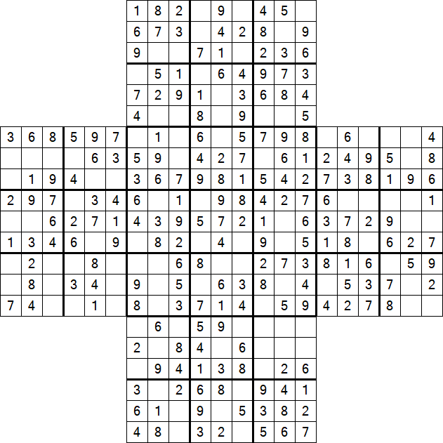 Cross Sudoku - Easy