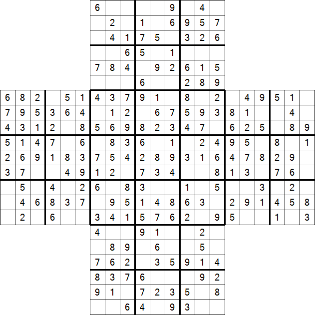 Cross Sudoku - Easy