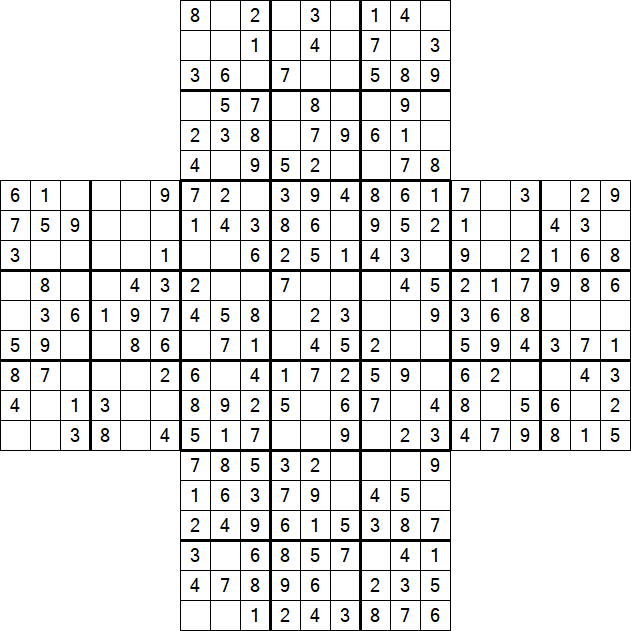 Cross Sudoku - Easy