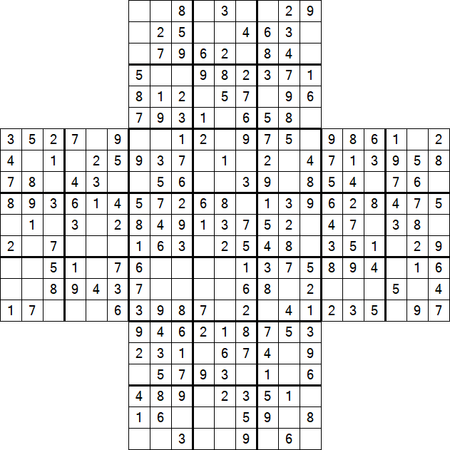 Cross Sudoku - Easy