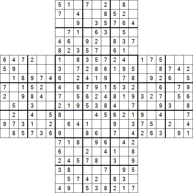 Cross Sudoku - Easy