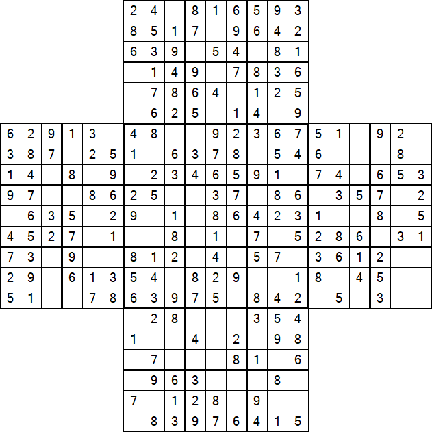 Cross Sudoku - Easy