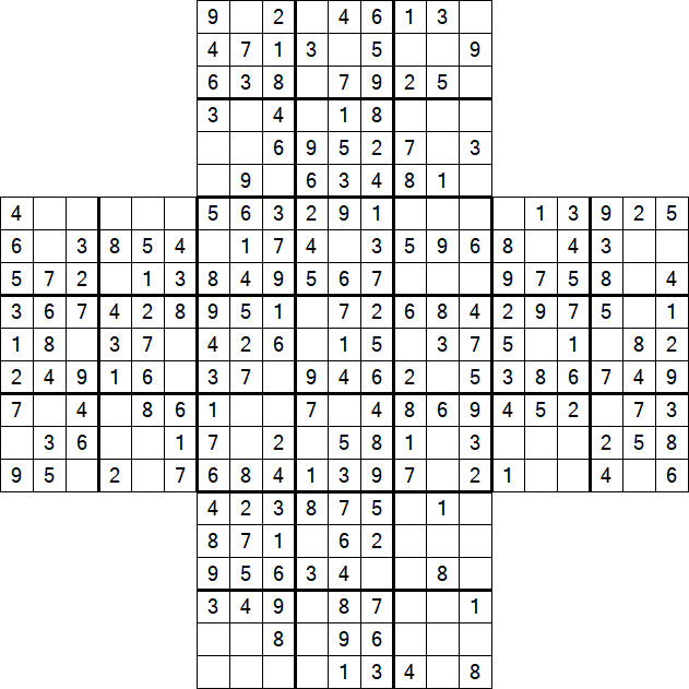 Cross Sudoku - Easy