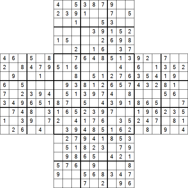 Cross Sudoku - Easy
