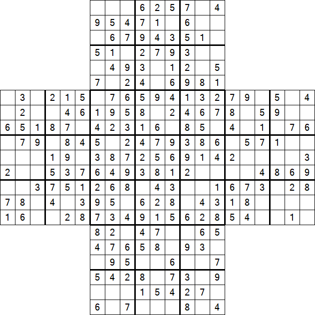 Cross Sudoku - Easy