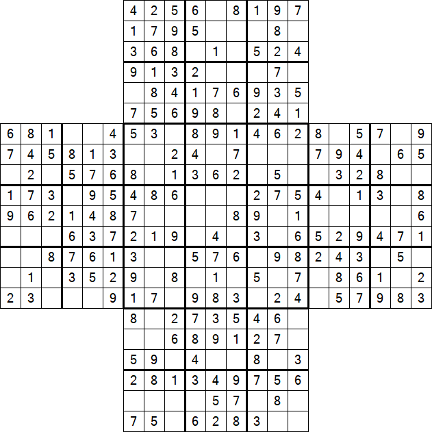 Cross Sudoku - Easy