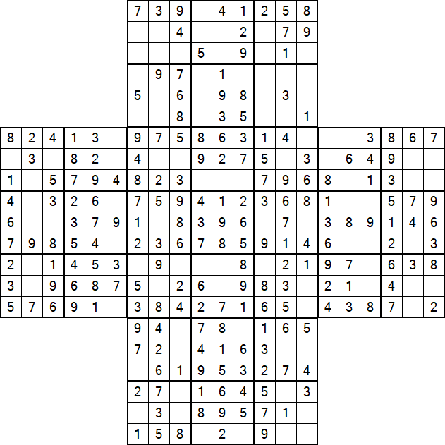 Cross Sudoku - Easy
