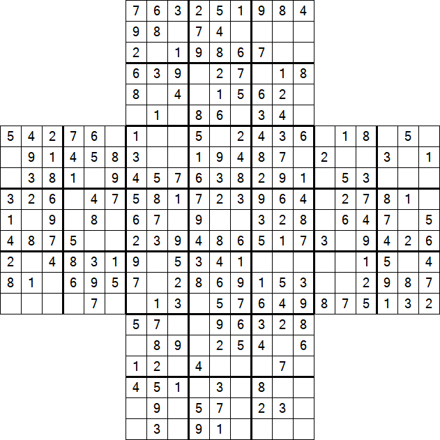 Cross Sudoku - Easy
