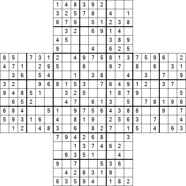 Cross Sudoku - Easy