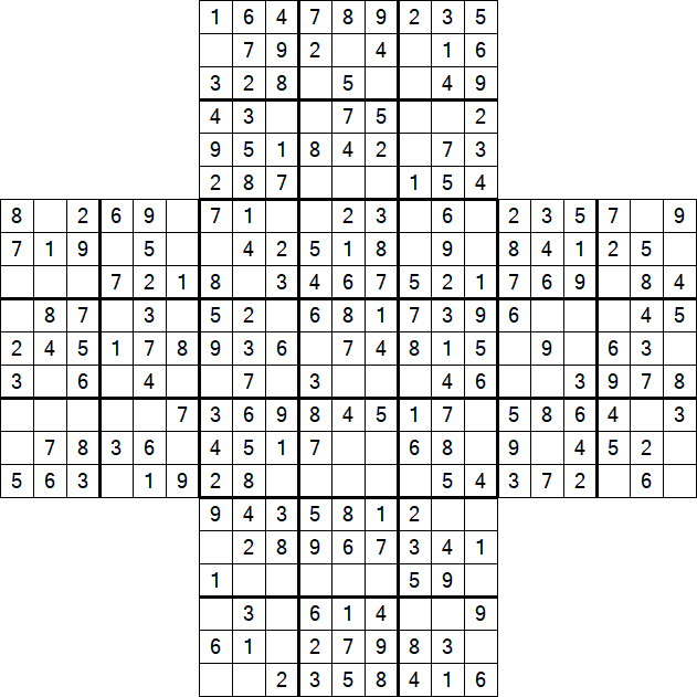 Cross Sudoku - Easy