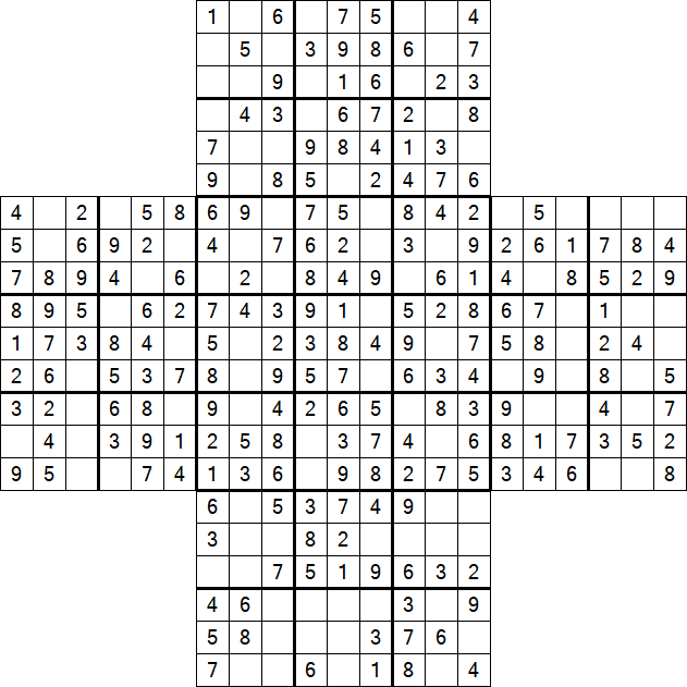 Cross Sudoku - Easy