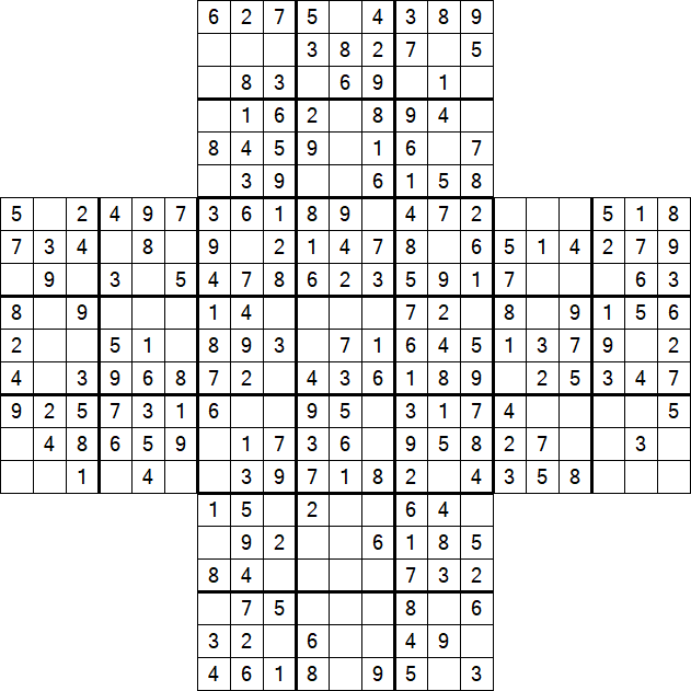 Cross Sudoku - Easy
