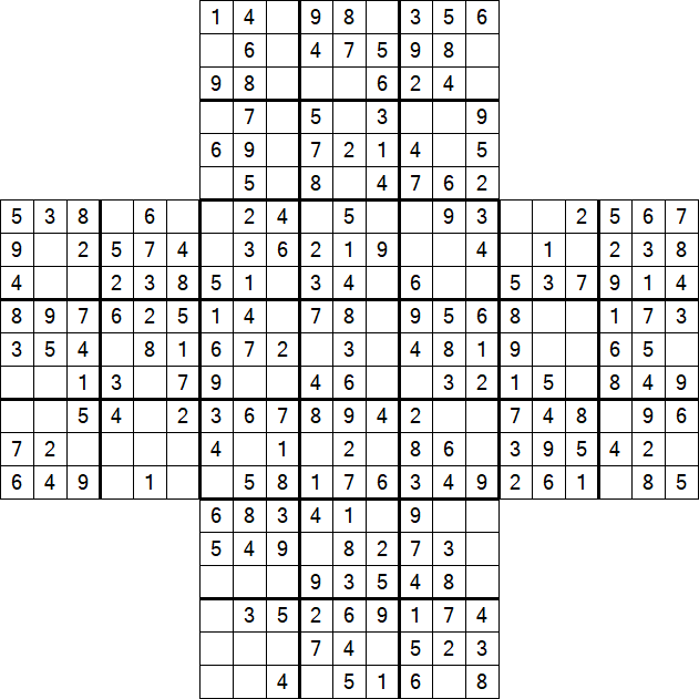 Cross Sudoku - Easy