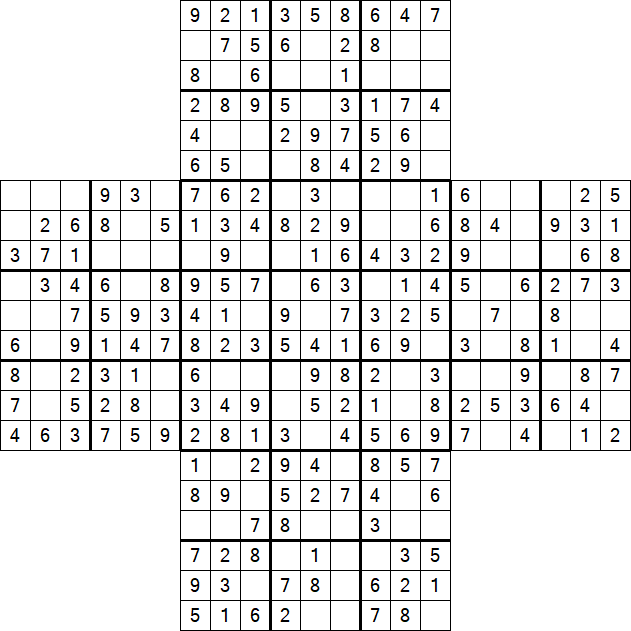 Cross Sudoku - Easy