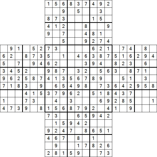 Cross Sudoku - Easy