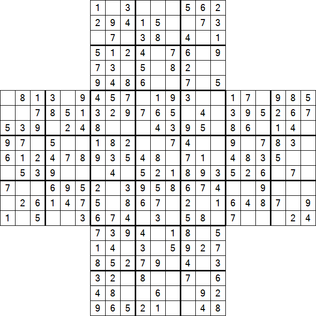 Cross Sudoku - Easy
