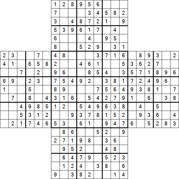 Cross Sudoku - Easy
