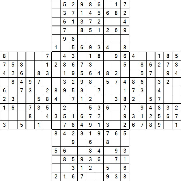 Cross Sudoku - Easy