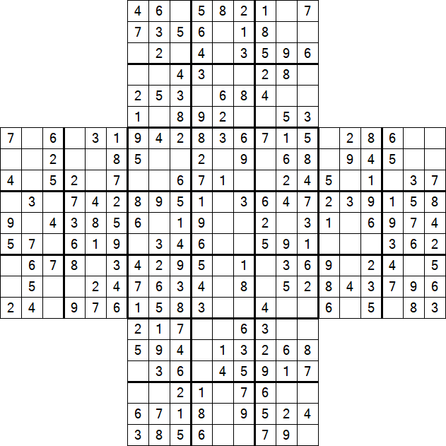 Cross Sudoku - Easy