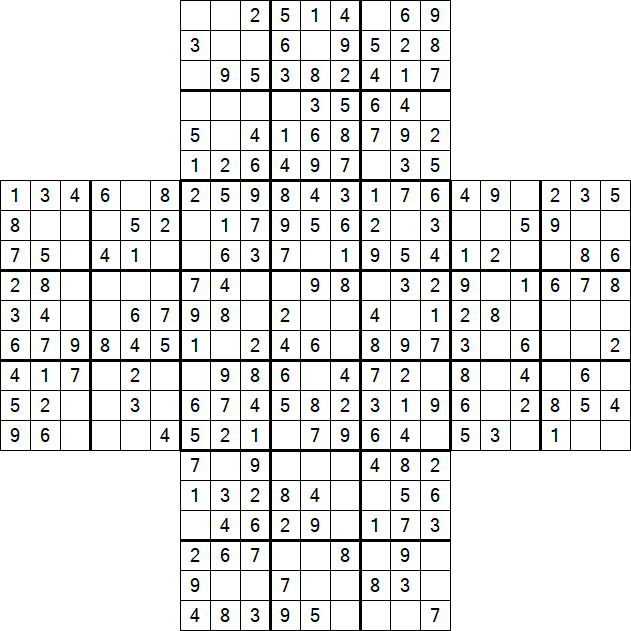 Cross Sudoku - Easy