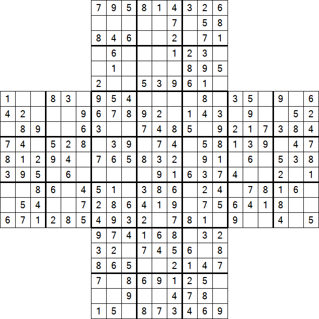 Cross Sudoku - Easy