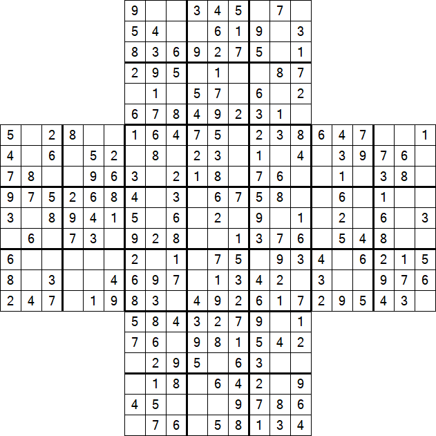 Cross Sudoku - Easy