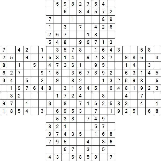 Cross Sudoku - Easy