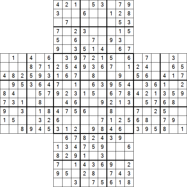 Cross Sudoku - Easy