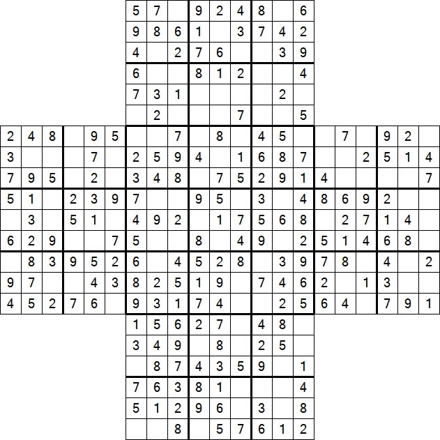 Cross Sudoku - Easy