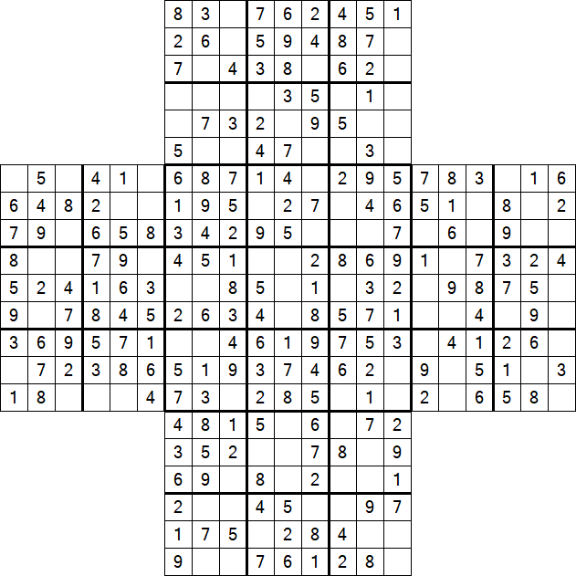 Cross Sudoku - Easy