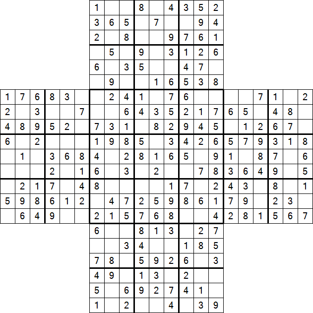 Cross Sudoku - Easy