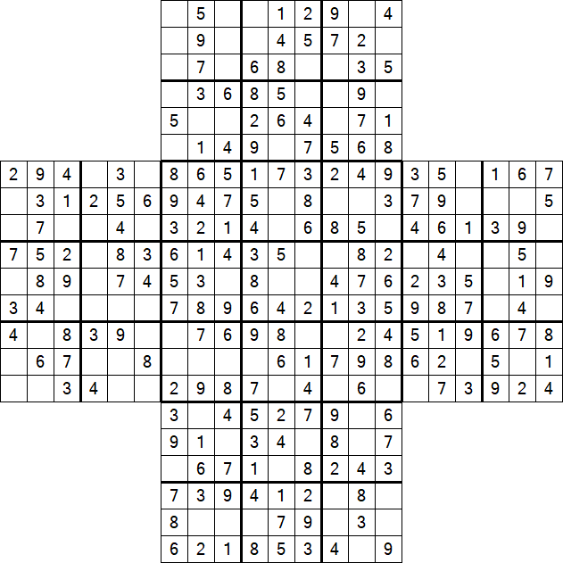 Cross Sudoku - Easy