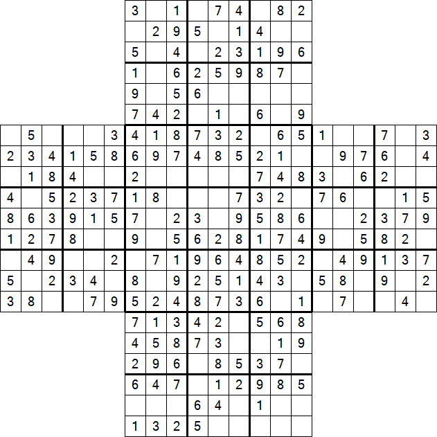 Cross Sudoku - Easy