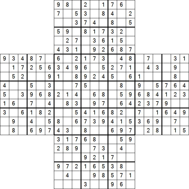 Cross Sudoku - Easy