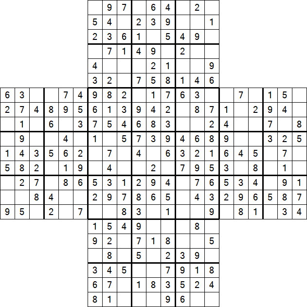 Cross Sudoku - Easy