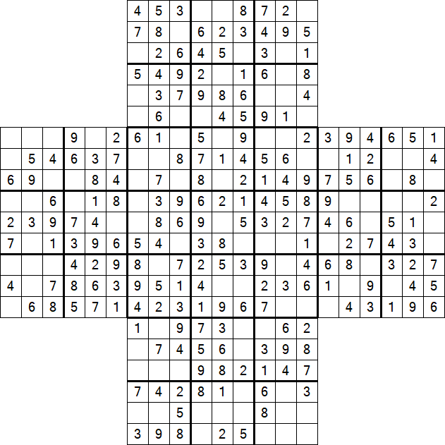 Cross Sudoku - Easy