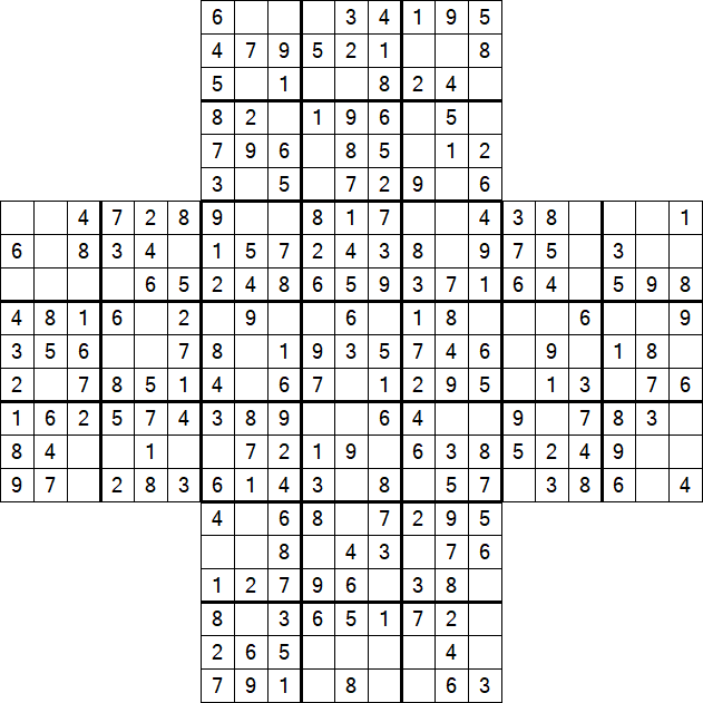 Cross Sudoku - Easy