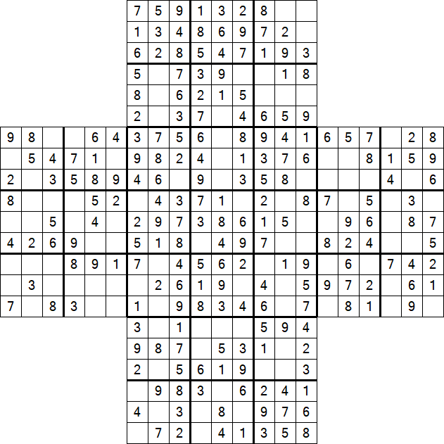 Cross Sudoku - Easy