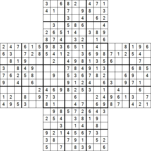 Cross Sudoku - Easy