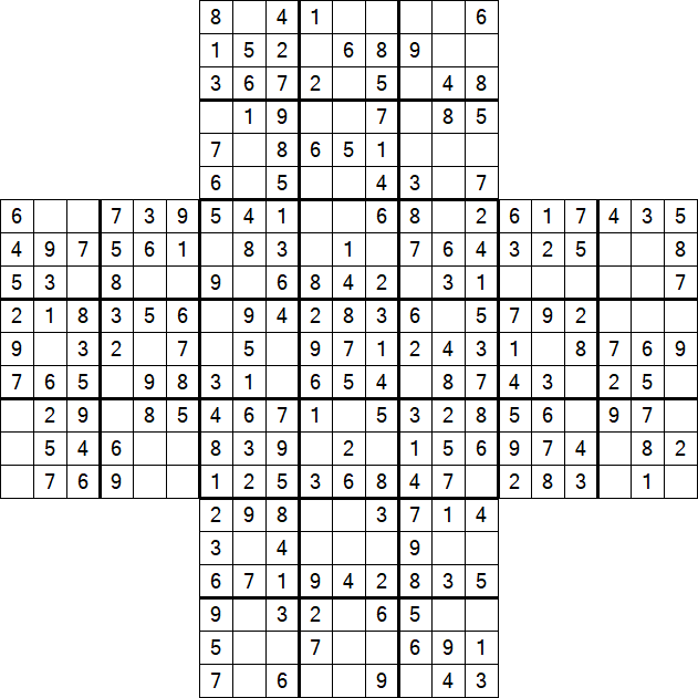 Cross Sudoku - Easy