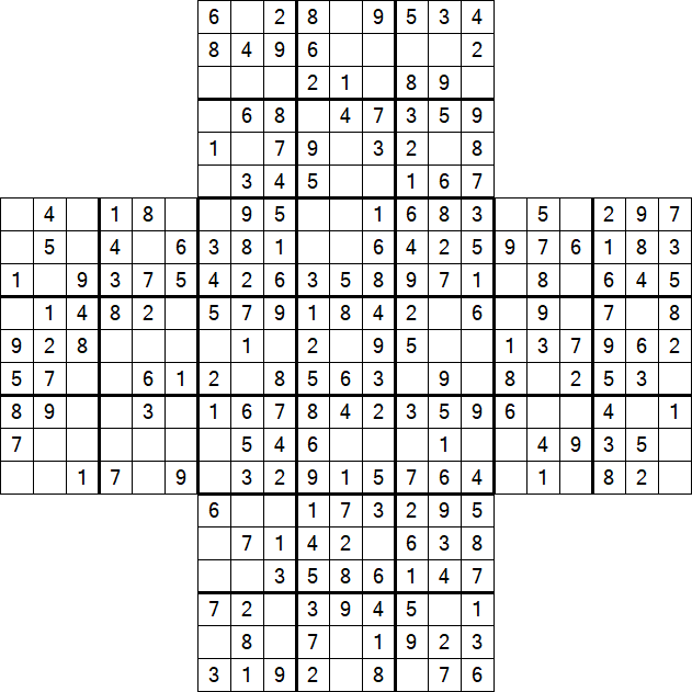Cross Sudoku - Easy