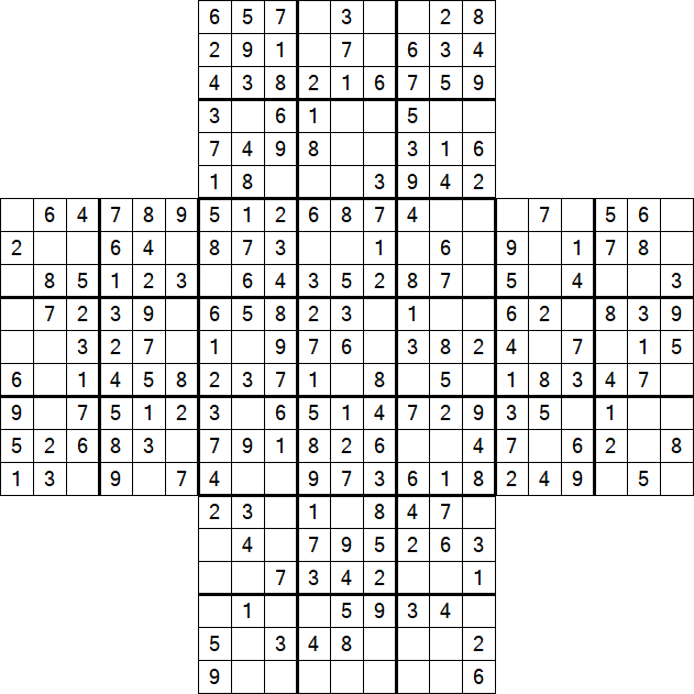 Cross Sudoku - Easy