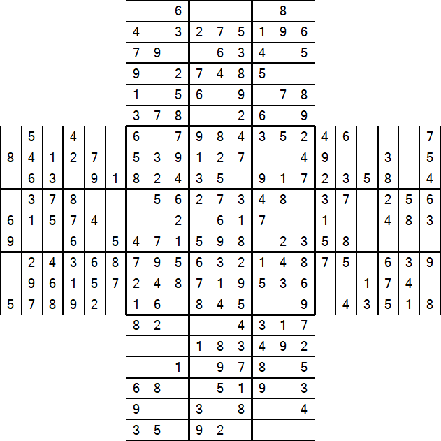 Cross Sudoku - Easy