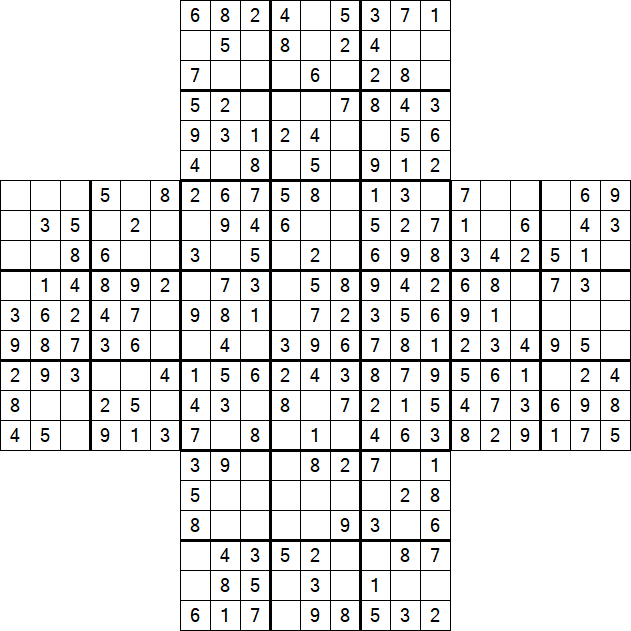 Cross Sudoku - Easy