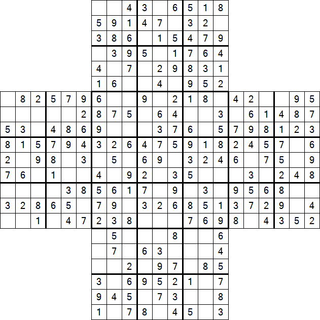 Cross Sudoku - Easy