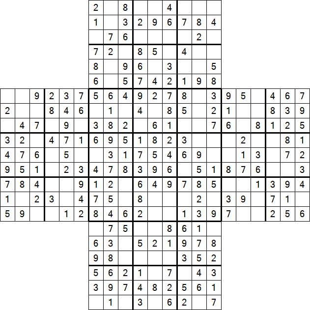 Cross Sudoku - Easy