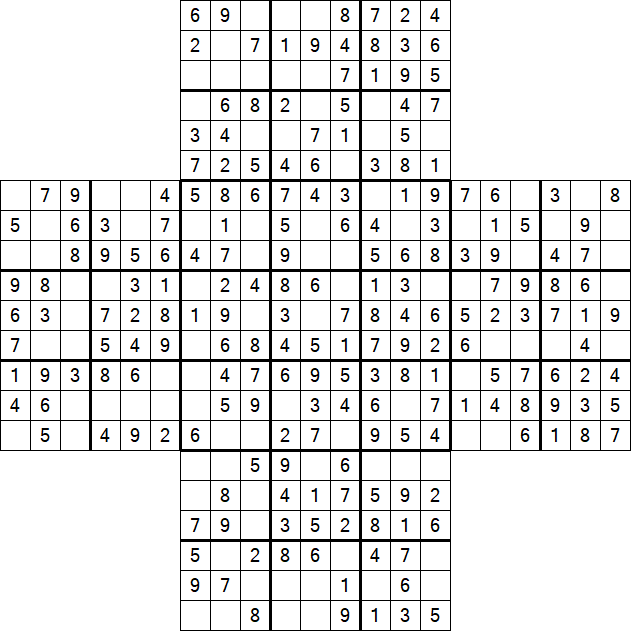 Cross Sudoku - Easy