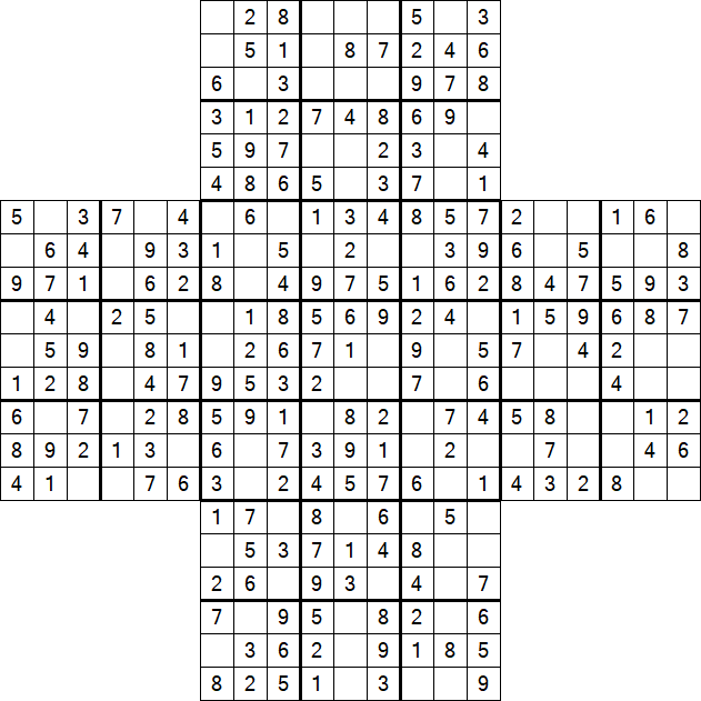 Cross Sudoku - Easy