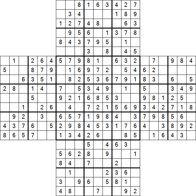 Cross Sudoku - Easy