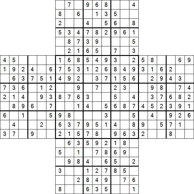 Cross Sudoku - Easy